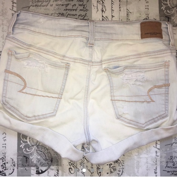 American Eagle Light Wash Shortie Shorts - Picture 2 of 4